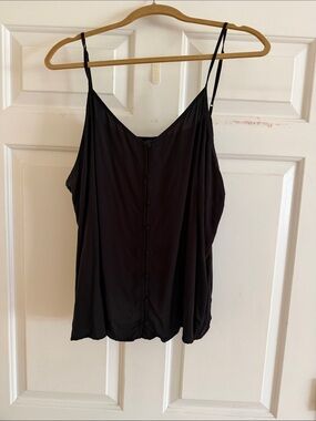 Old Navy Black V-Neck Spaghetti Strap Button-Front Camisole XXL